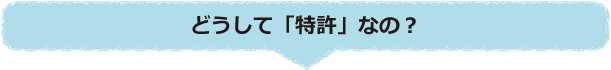 どうして「特許」なの？